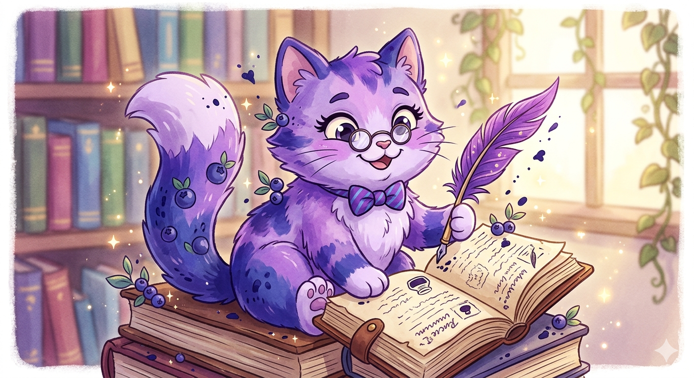 Purple Blueberry Cat